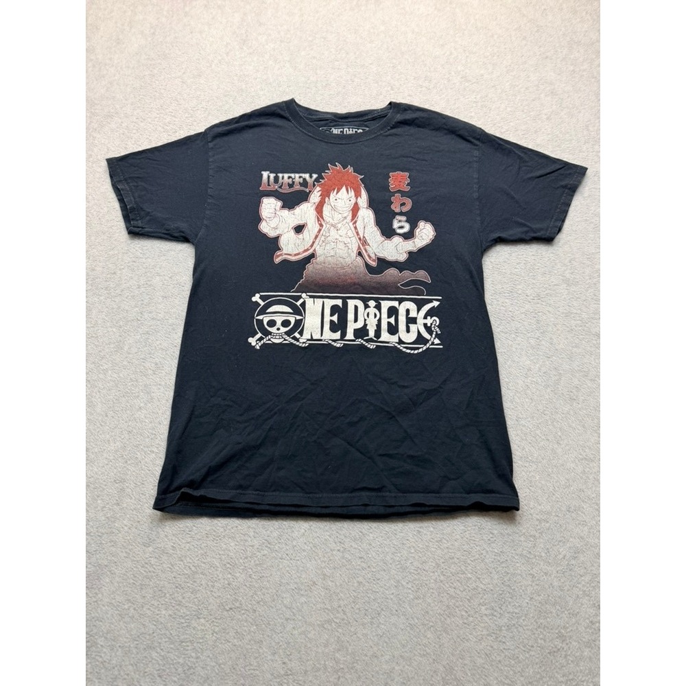 One Piece Luffy Graphic T-Shirt Mens Medium Black Ripple Junction Anime Tee